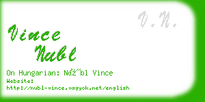 vince nubl business card